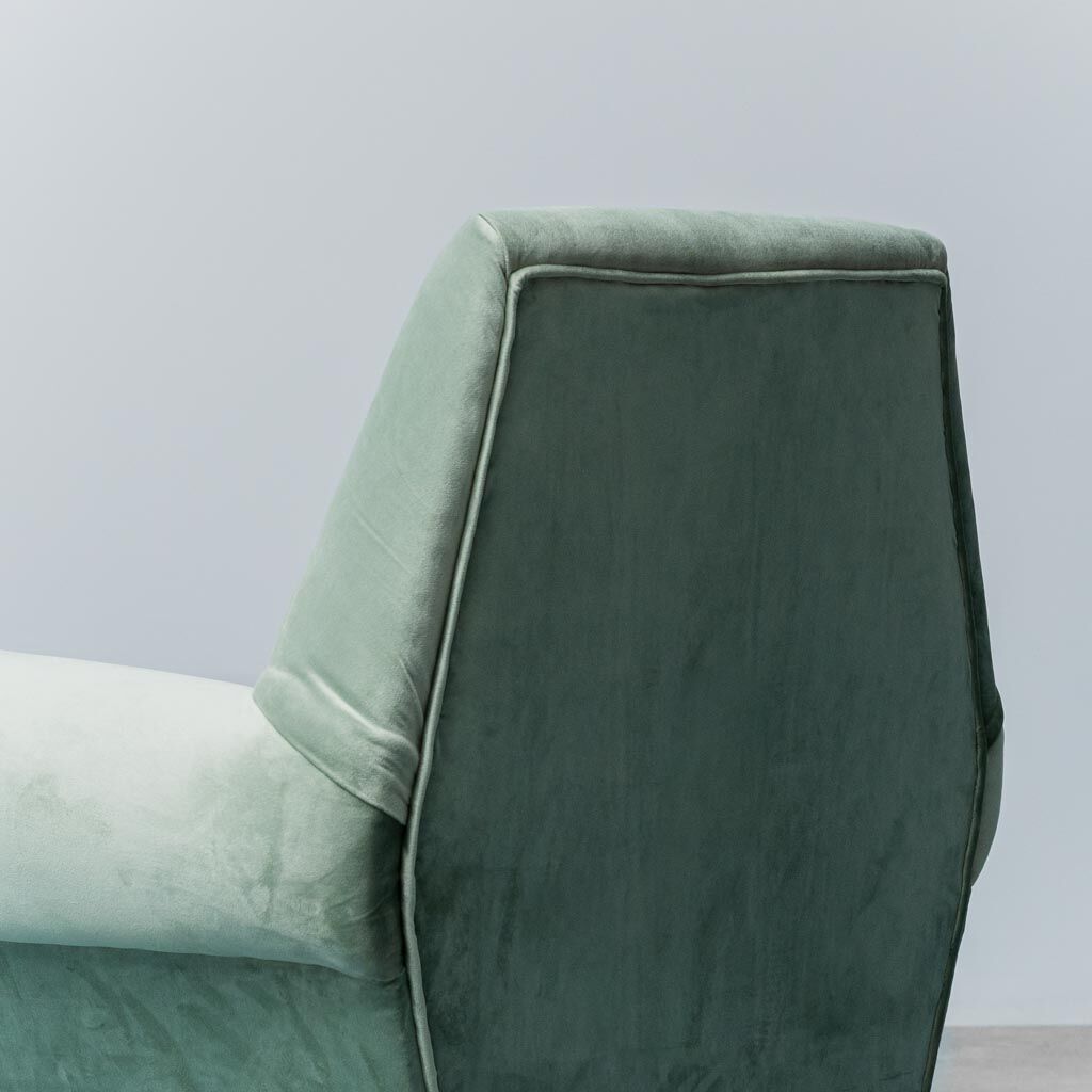Gigi Radice minotti green velvet armchair from the 1950s vintage modern design