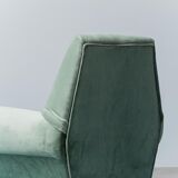 Gigi Radice minotti green velvet armchair from the 1950s vintage modern design