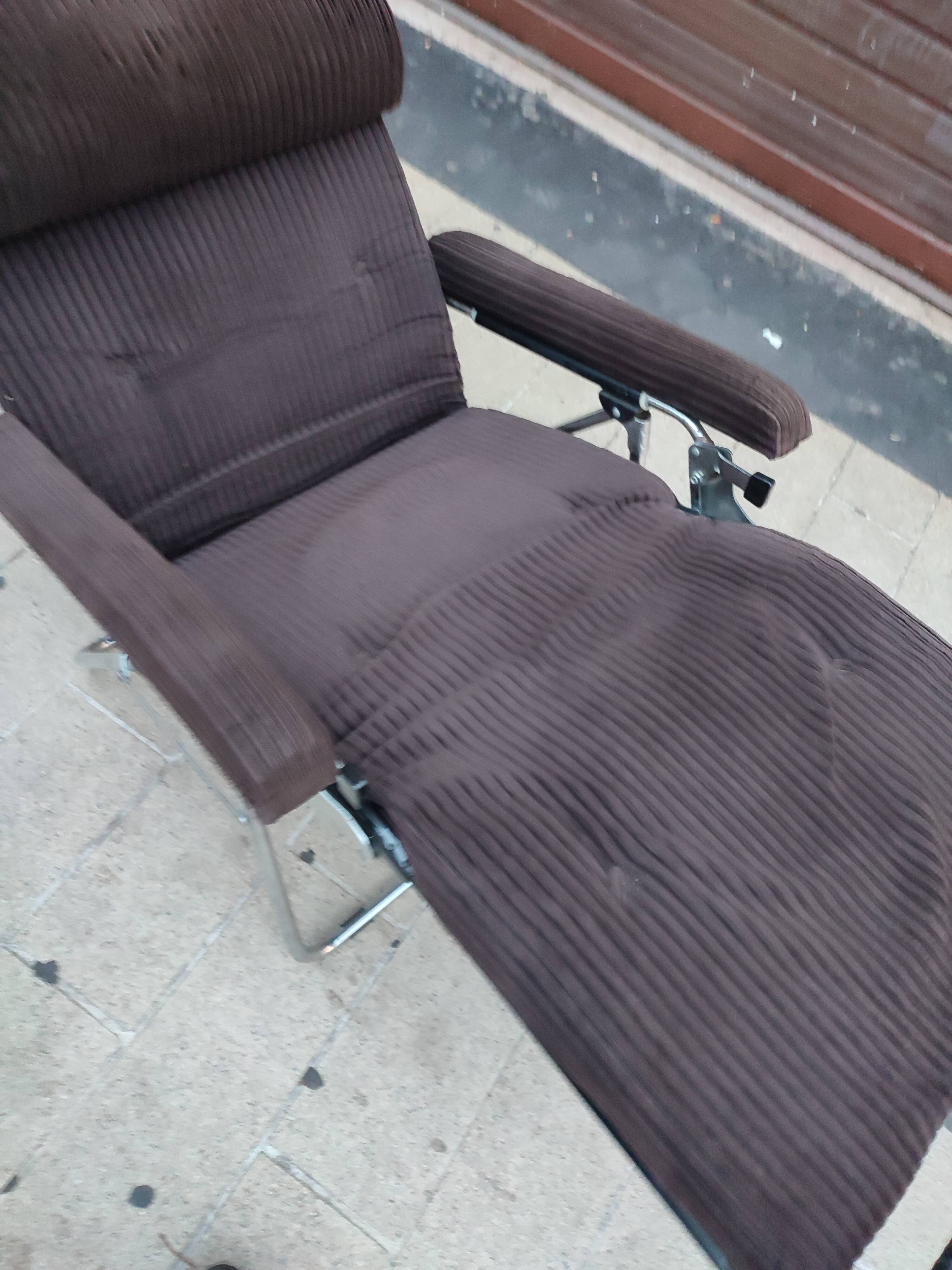 Fauteuil transat Lafuma vintage velours