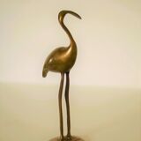 Vintage brass pink flamingo