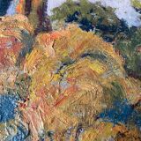 Table HST "Red house by the river" signed C. Normand early XX°