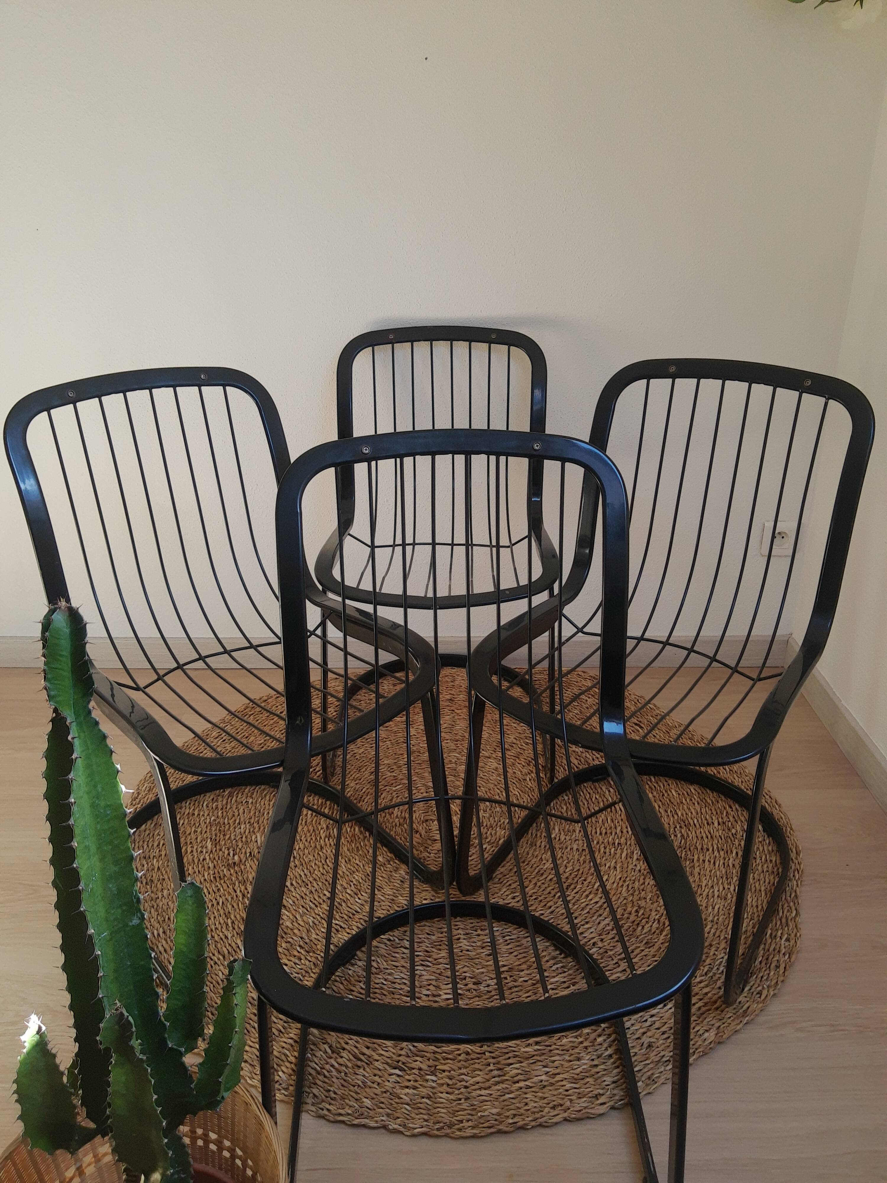 Set de 4 chaises vintage Cidue Italie années 70