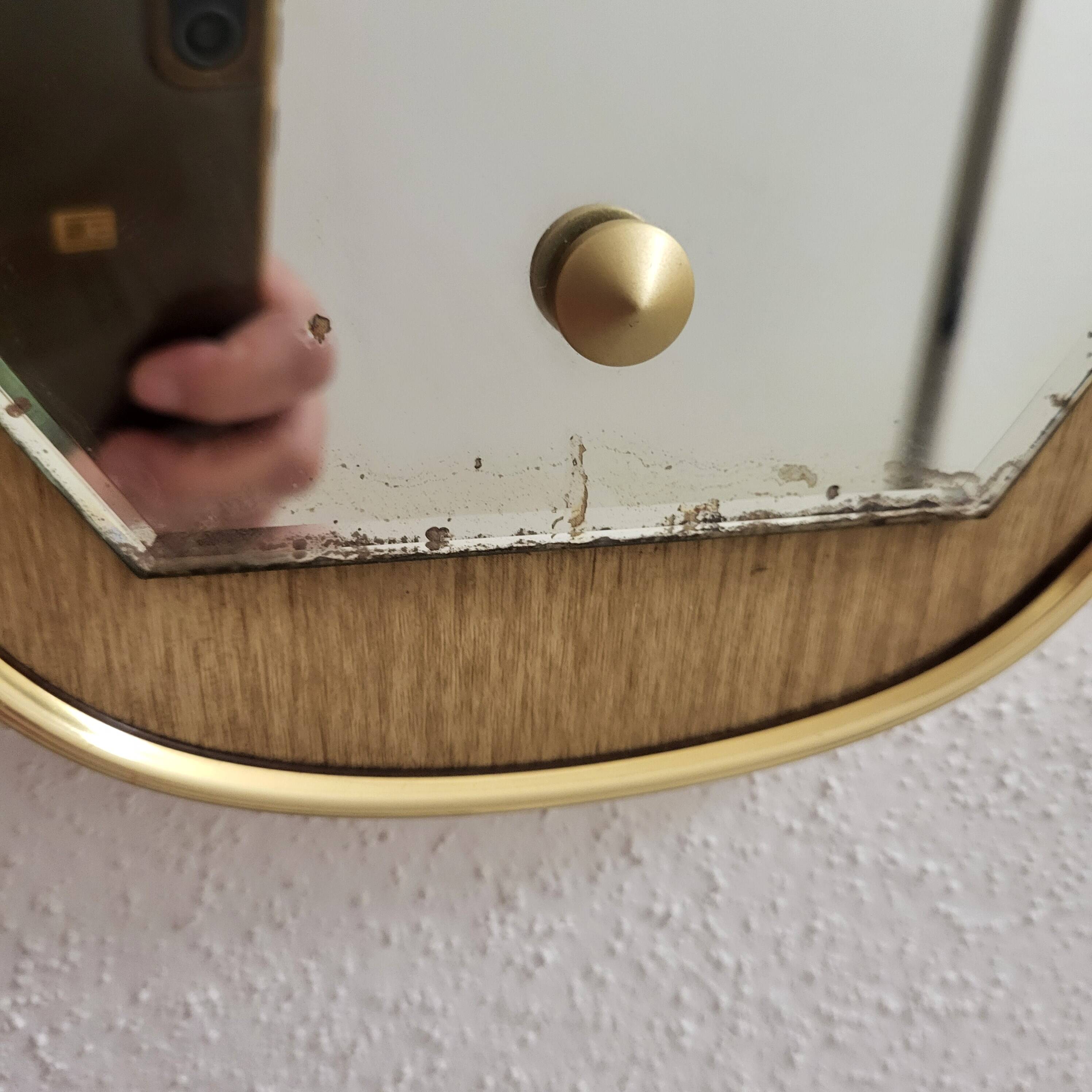 Miroir scandinave en formica et verre biseauté, 1950,60