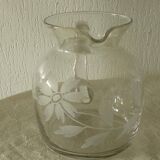 Verrerie fains cruche et carafe en cristal grave
