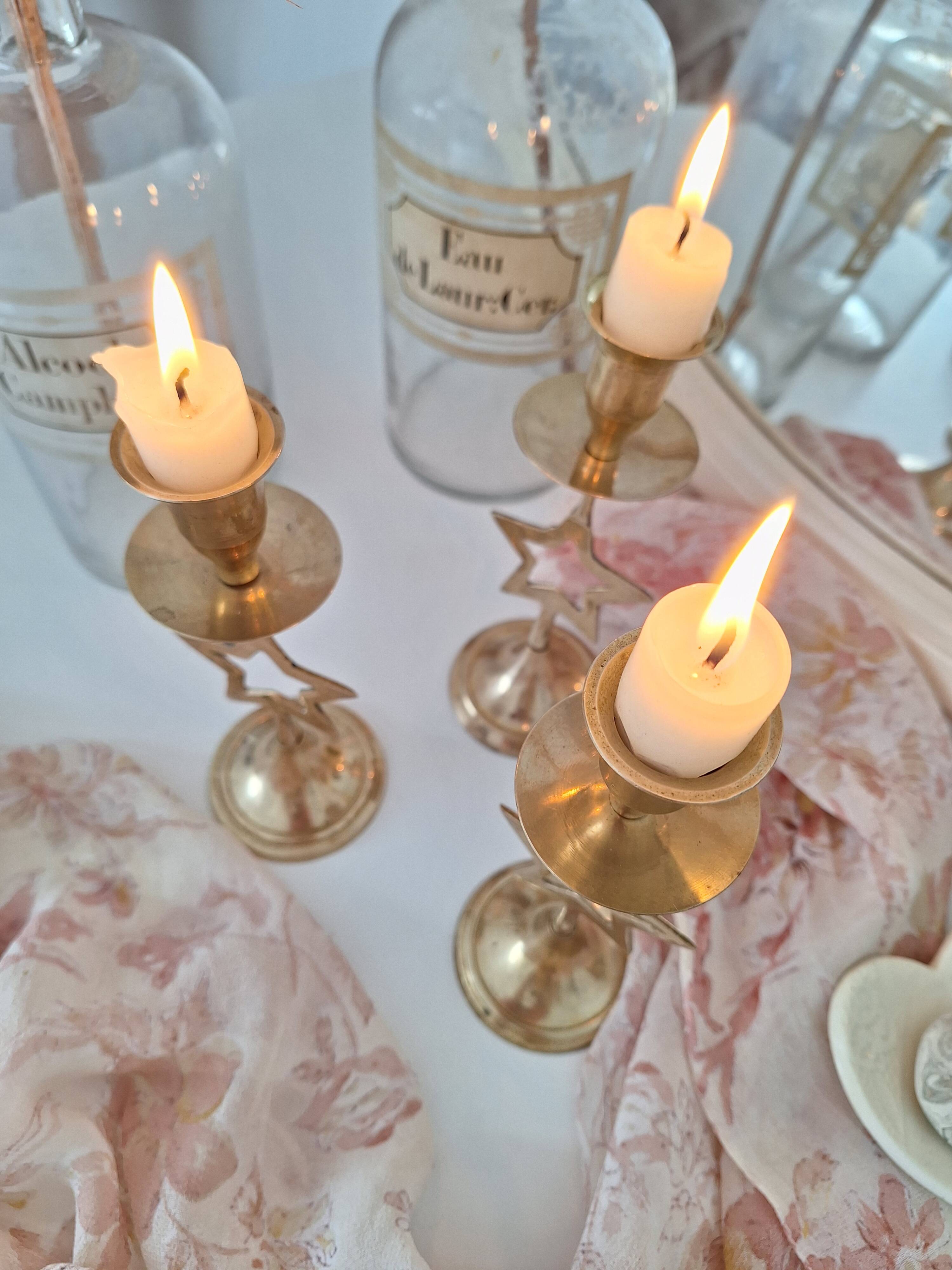 Brass star candlestick