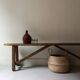 Rustic wooden bench, vintage 1960