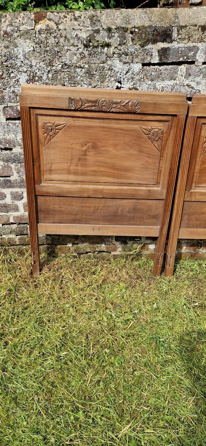 Pair of walnut headboard