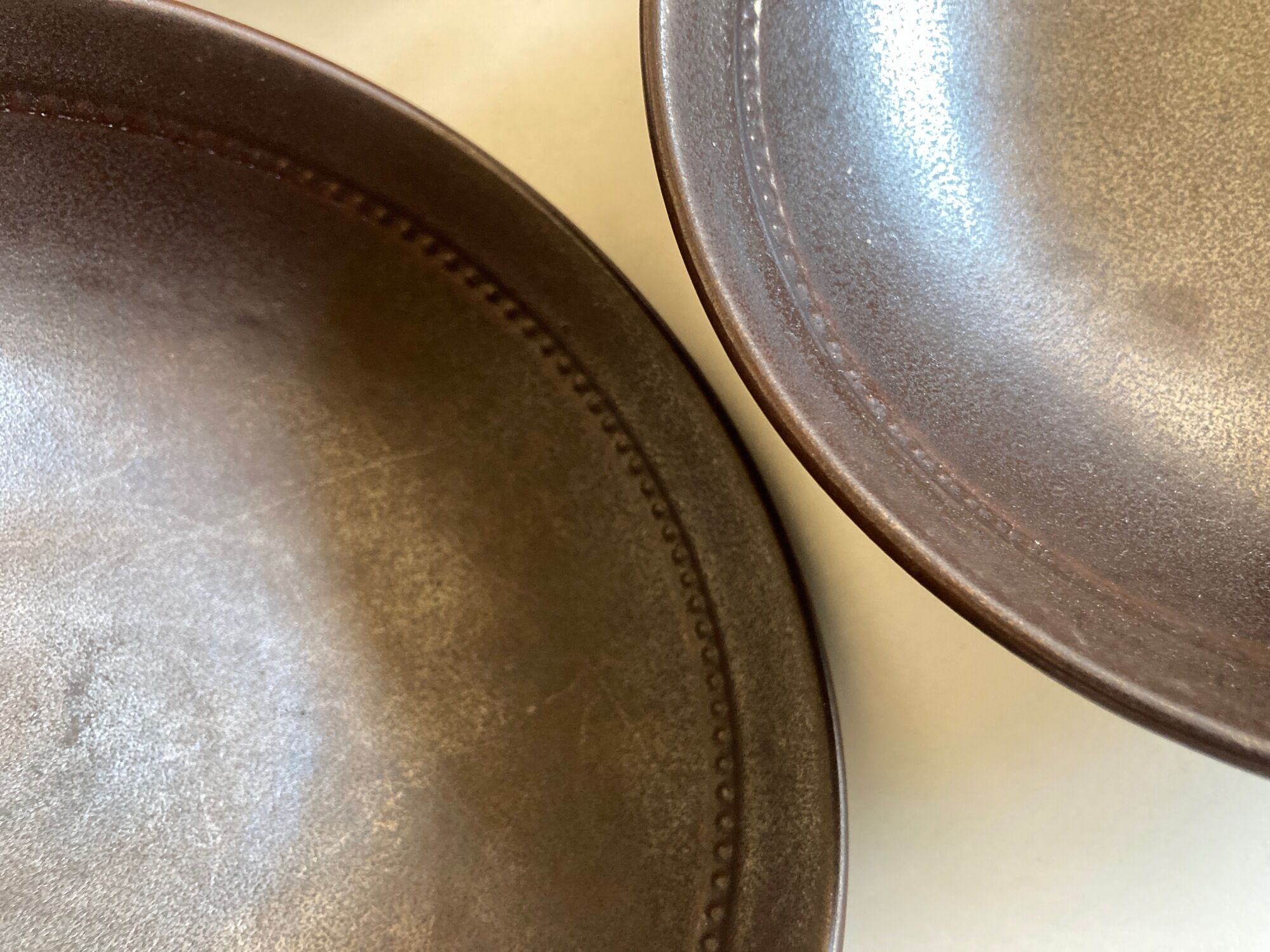 set of 4 plates cap in Scandinavian potter's sandstone Sweden 1960