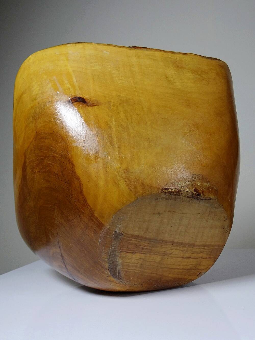 Large olive wood bowl Riviera brutalist craftsmanship circa 1950