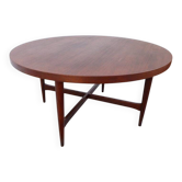 Vintage teak coffee table in 60s-70s style, retro style.