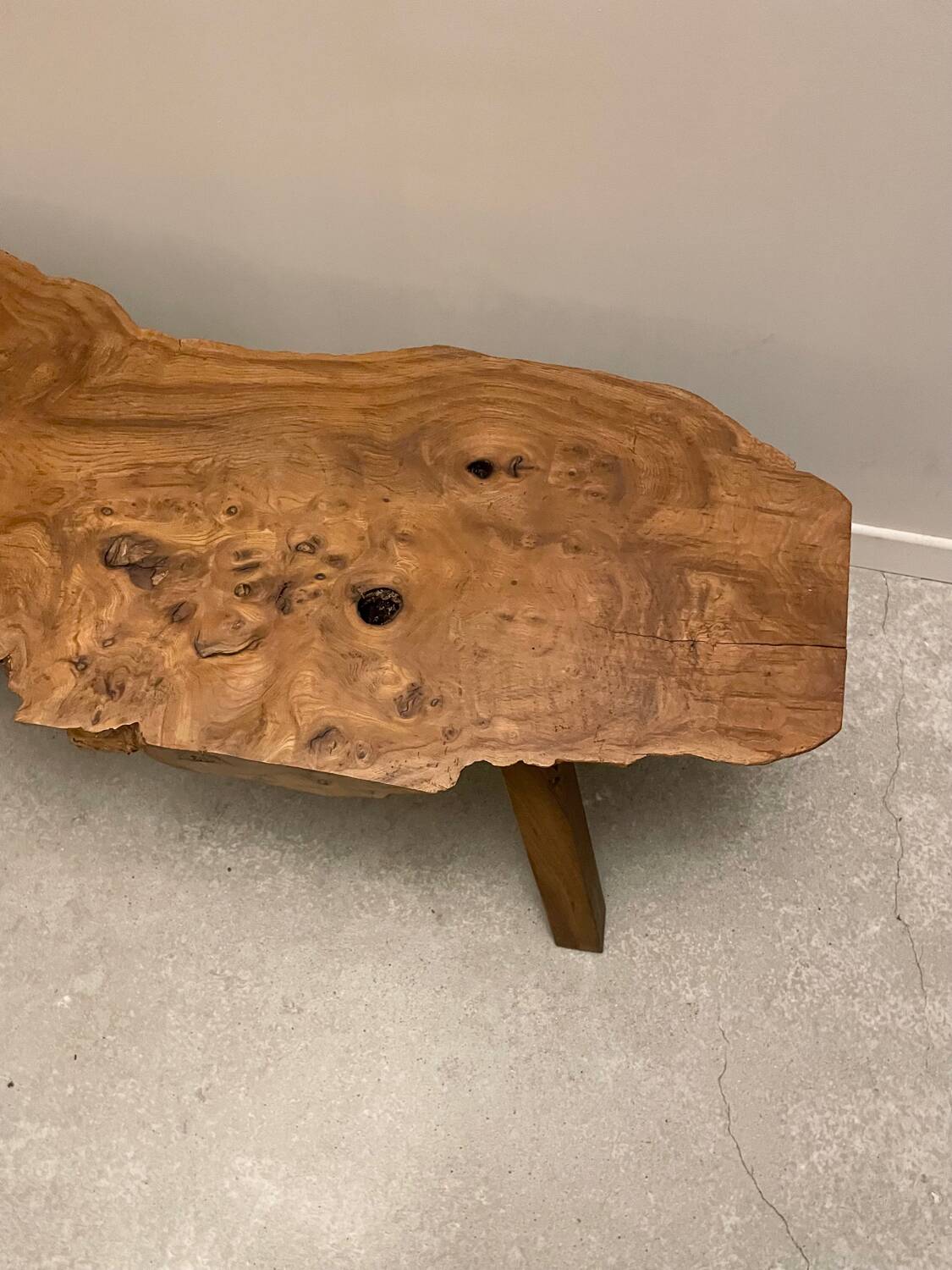 Raw wood coffee table