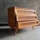 3-drawer chest of drawers with rattan decorations, France 1970s