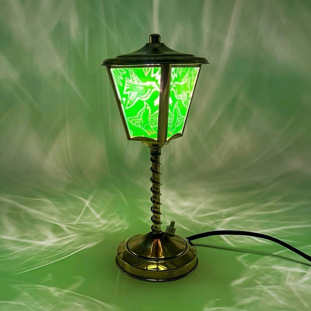 1950s brass and glass street lamp night light