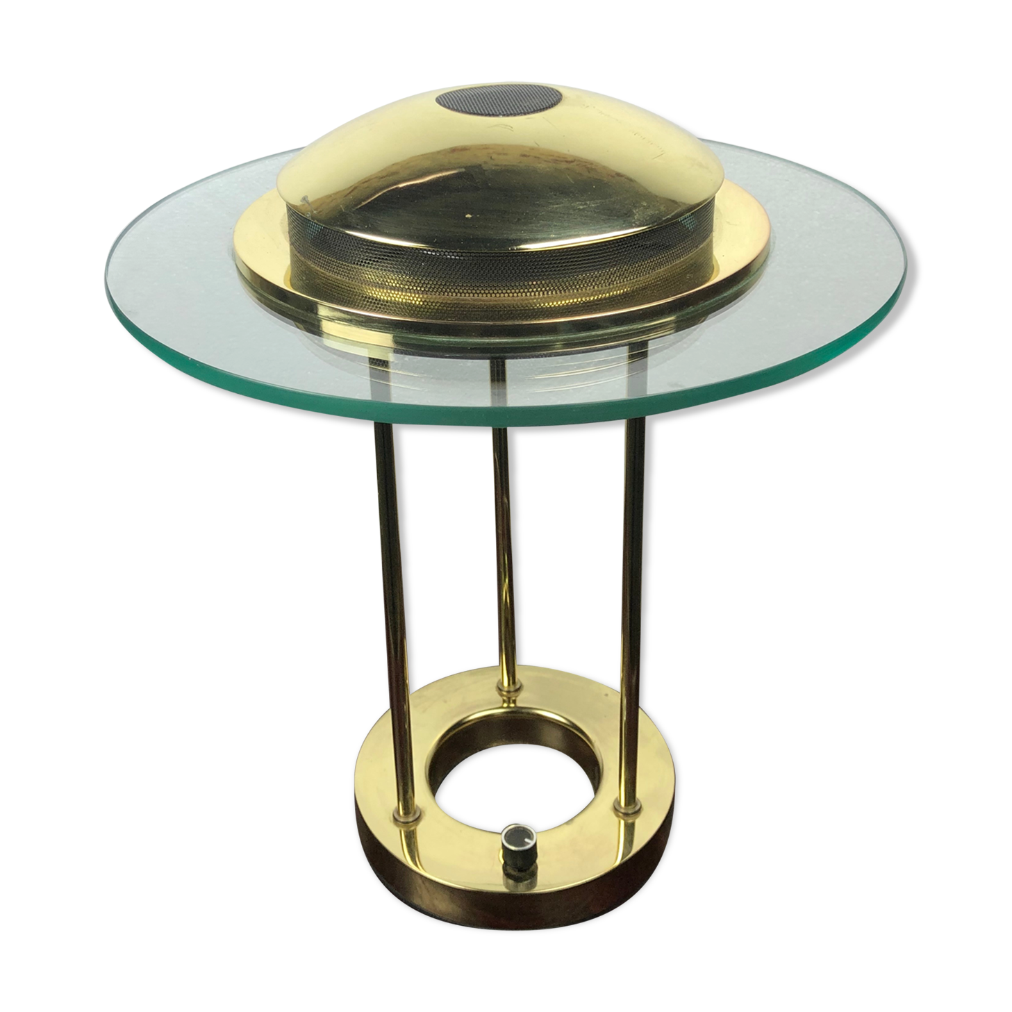 Vintage lamp with glass intensity dimmer and brass Italian design 1980'S