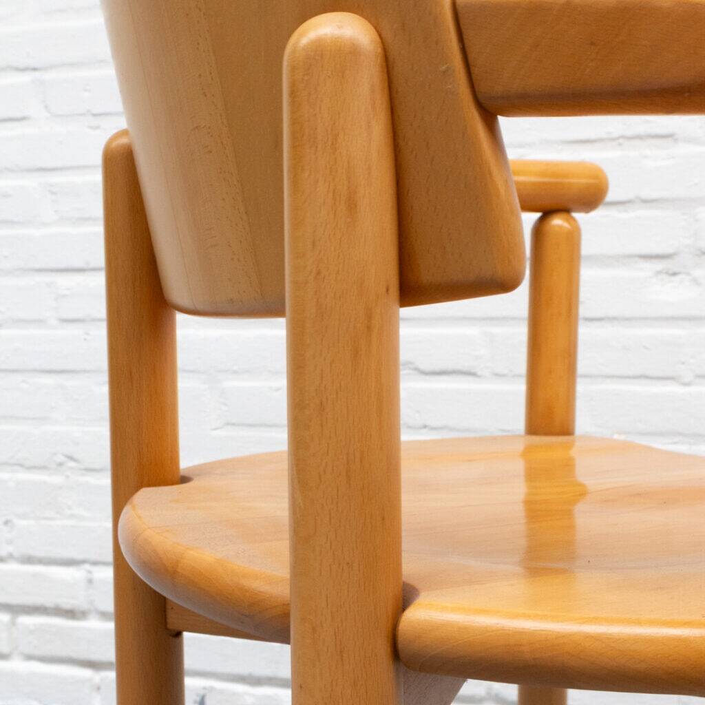 Set of 4 beech dining chairs