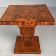 Guéridon carré Art déco 1930 marqueté de noyer