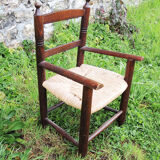 Ancien fauteuil pour enfant bois & paille