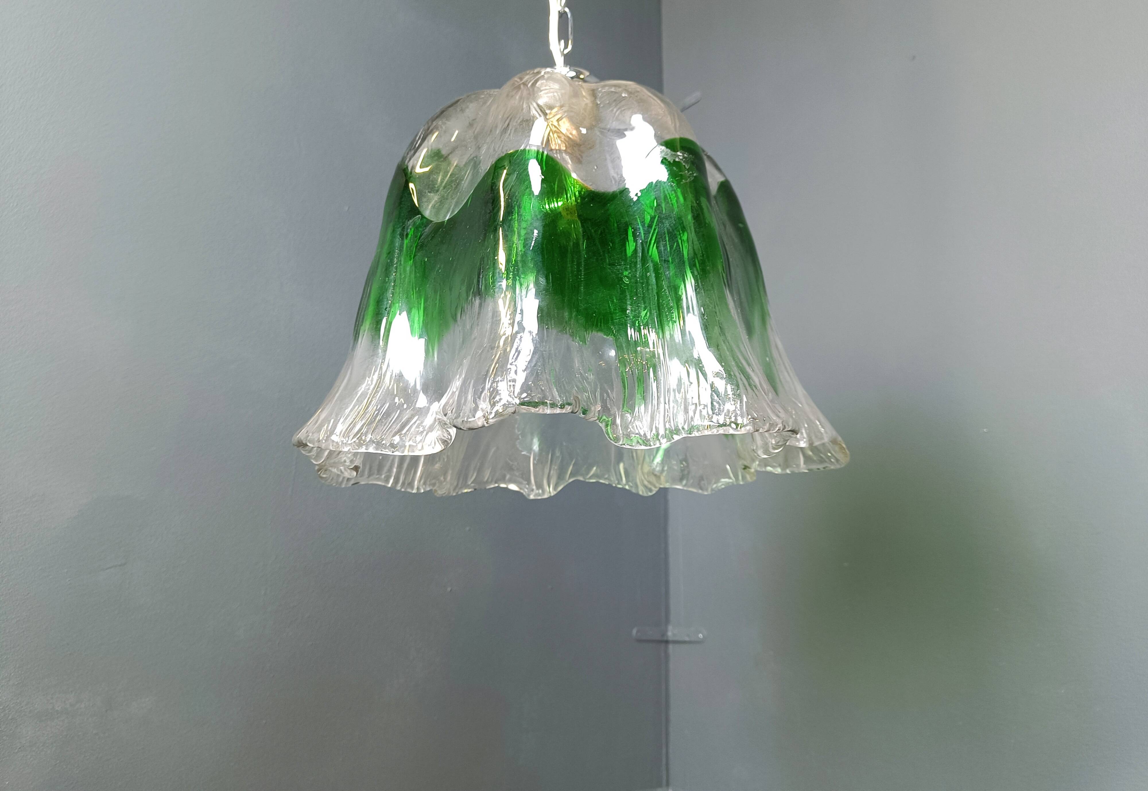 Vintage murano glass pendant light, for Mazzega, 1960s