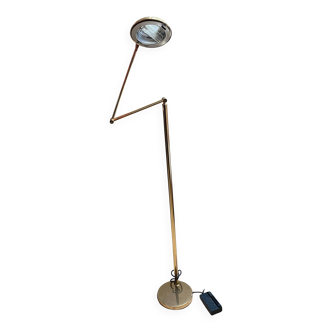 Lampe halogène articulée en laiton chromé – Design années 1990 – Italie