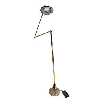 Lampe halogène articulée en laiton chromé – Design années 1990 – Italie