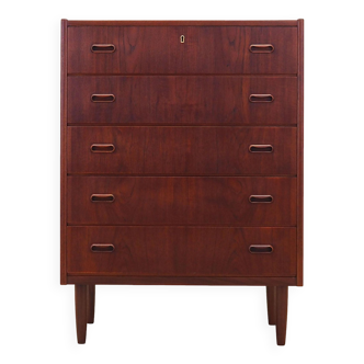 Teak chest of drawers, Danish design, 1970s, production: Denmark