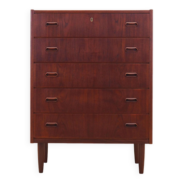 Teak chest of drawers, Danish design, 1970s, production: Denmark