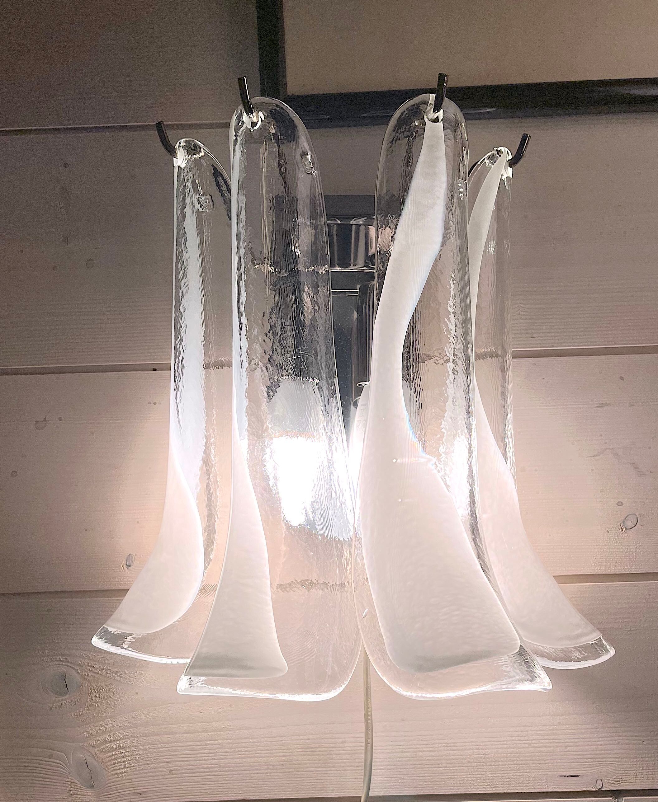 1970's Murano Glass Sconces, Mazzega, Italy - a Pair