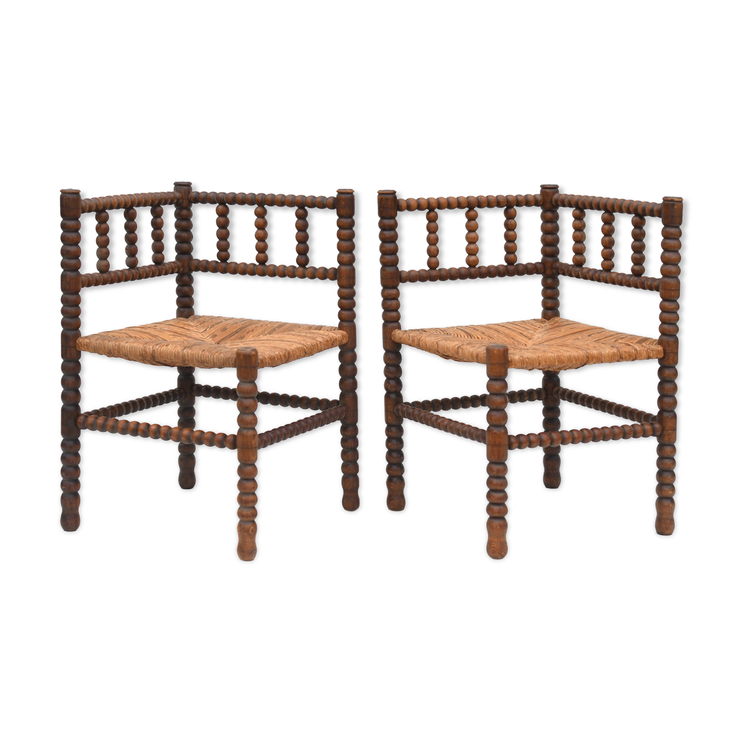 Pair of mulched corner chairs