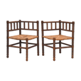 Pair of mulched corner chairs