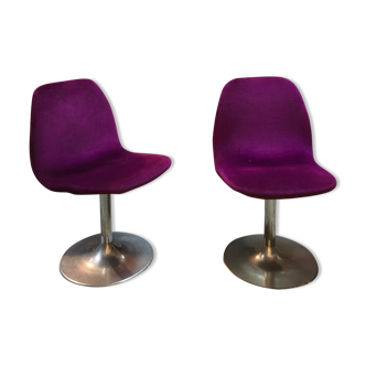 Pair of chairs foot tulip vintage 1970's