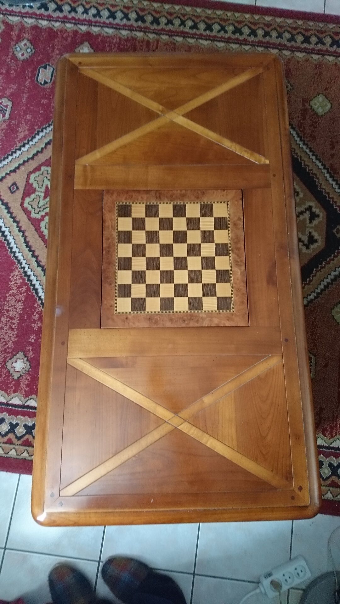 Coffee table with integrated chessboard