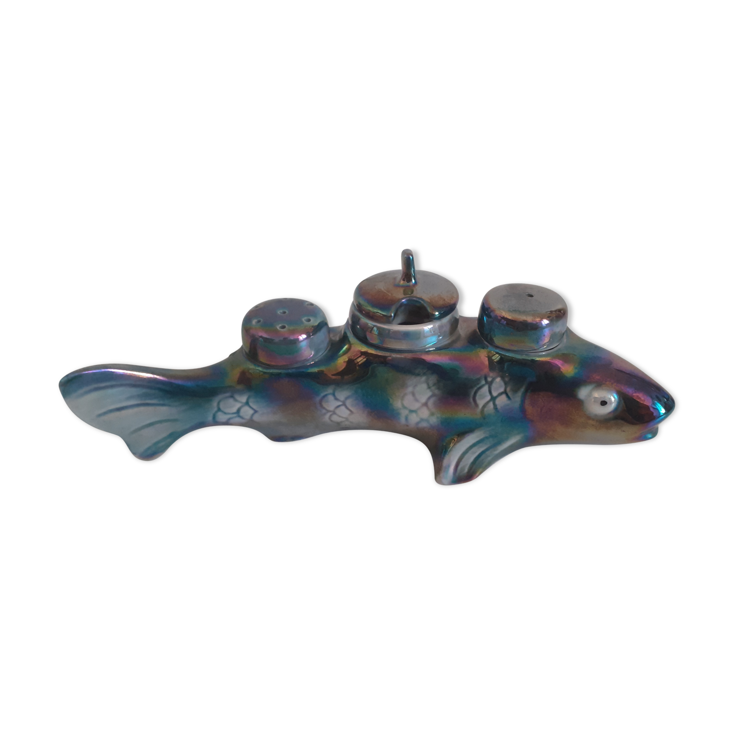 French porcelain salt shaker mustard pot