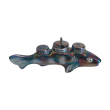 French porcelain salt shaker mustard pot