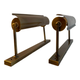 Paire d'appliques vintage orientable, laiton mat, France 1970