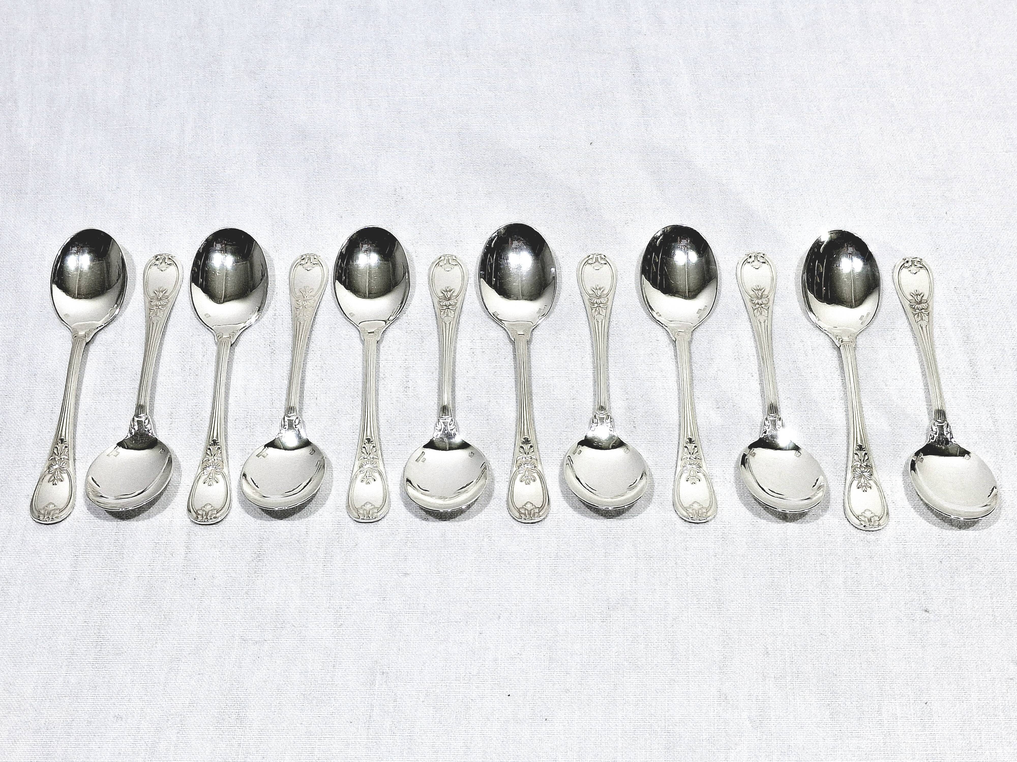 Christofle Cutlery Set - Trianon Model - 155 Pieces, Silver-Plated Metal
