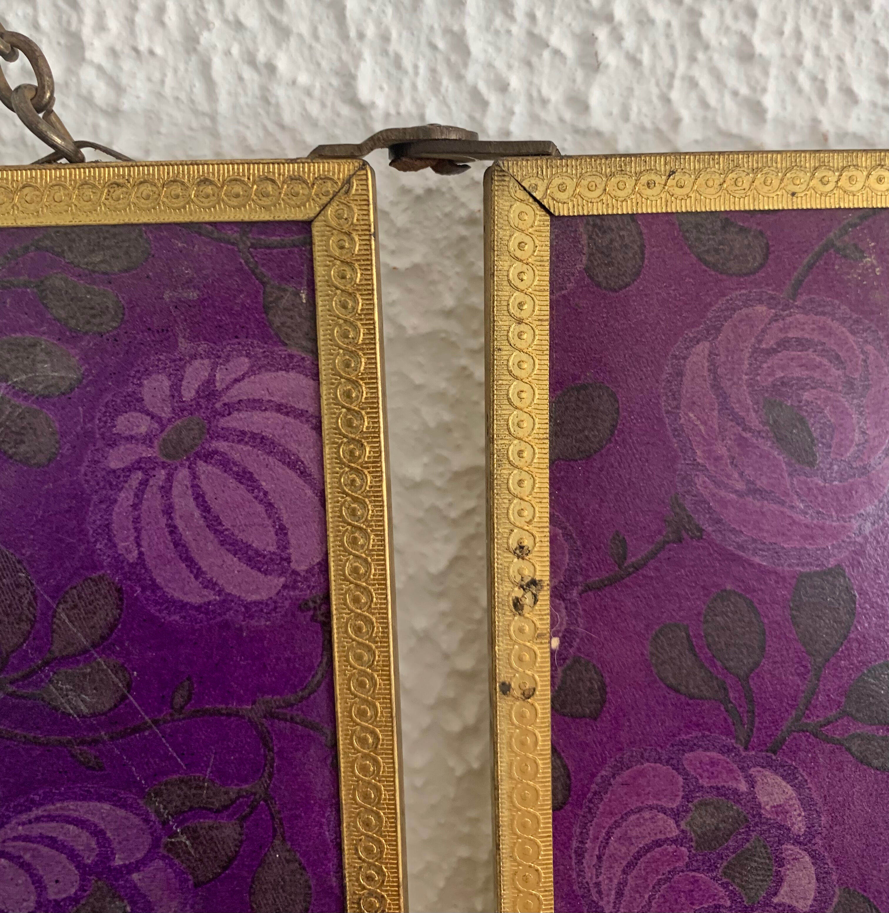 Mirror triptych barber art nouveau vintage brass 1920