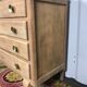 Commode vintage chêne aérogommée