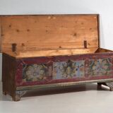 Ancien coffre long à motifs floraux (c.1870) #40