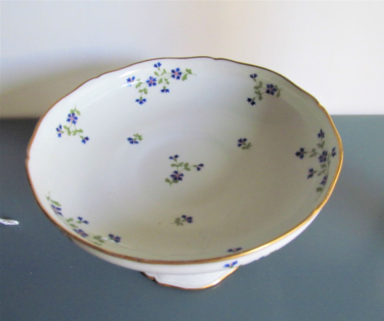 French antique porcelain fruit bowl by E. Bourgeois