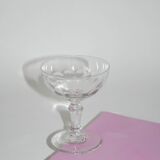 Set of 4 faceted crystal champagne glasses, 1930