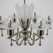 Large Bauhaus chrome pendant, 1930s / Functionalism