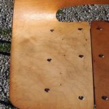 Pair of tonneau chairs by Pierre Guariche plywood base tubes 1954