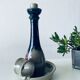 Candle holder in glazed ceramic