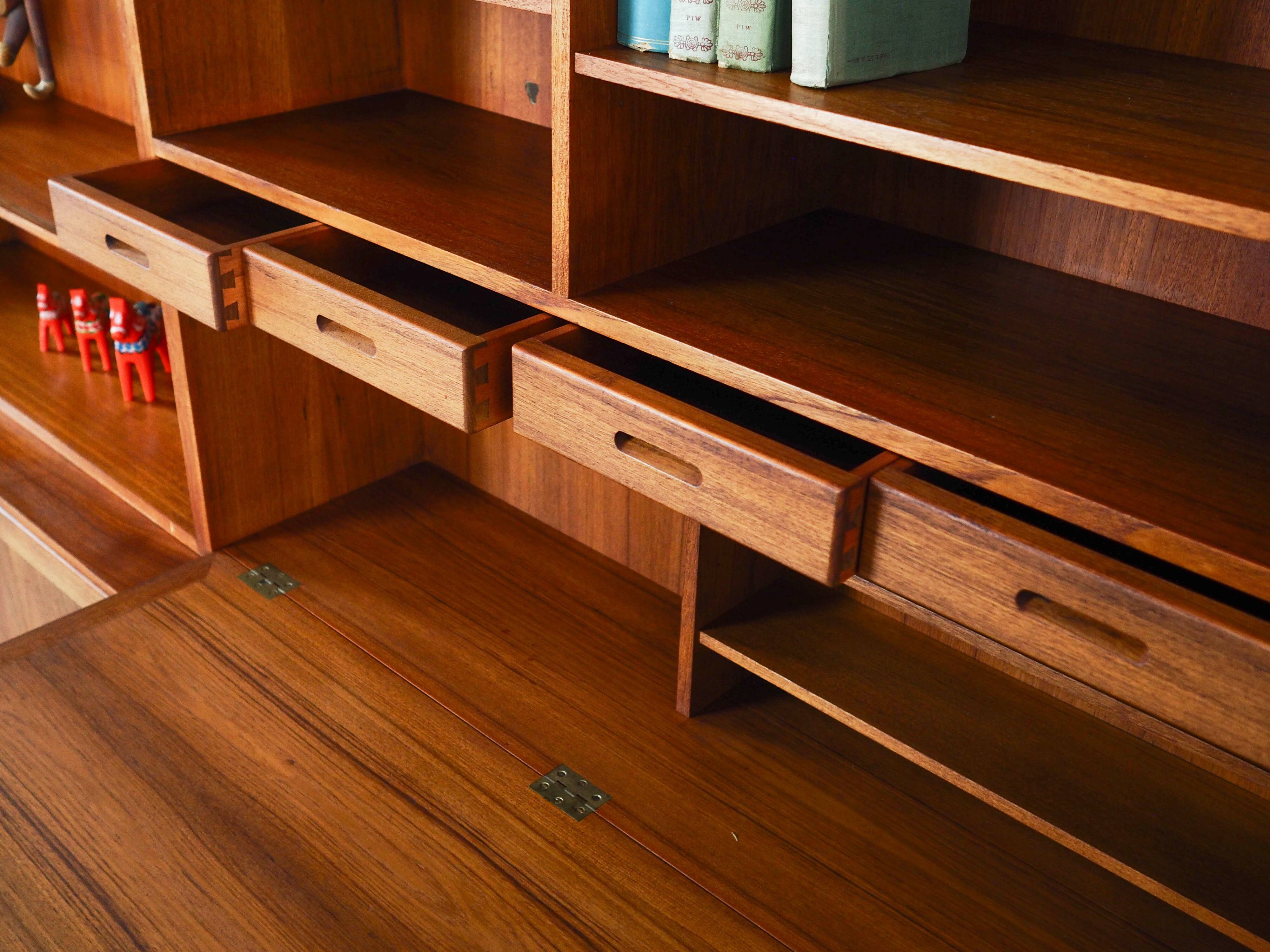 Set of teak bookcases, Danish design, 1970s, designer: Kai Winding