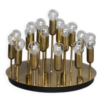 Vintage Atomic Mid-Century German Modern Brass Ceiling Lamp or Wall Sconce