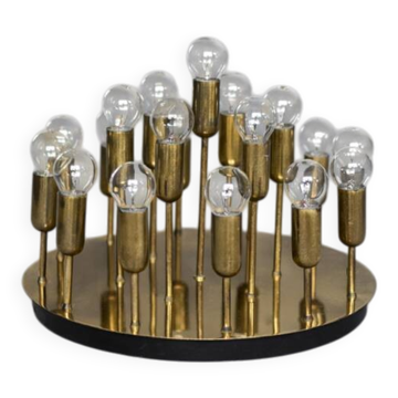 Vintage Atomic Mid-Century German Modern Brass Ceiling Lamp or Wall Sconce