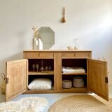 Grand buffet Art Déco en chêne massif - Enfilade vintage