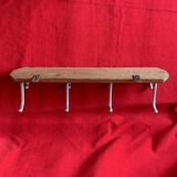 Vintage wooden wall coat rack - 4 hooks