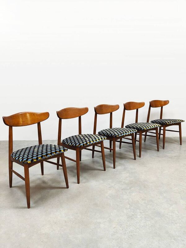 5 chaises de salle à manger danoises de la collection Birchcraft Baumritter, 1960