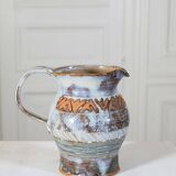 Enameled chamotte stoneware jug by Catherine Allouin